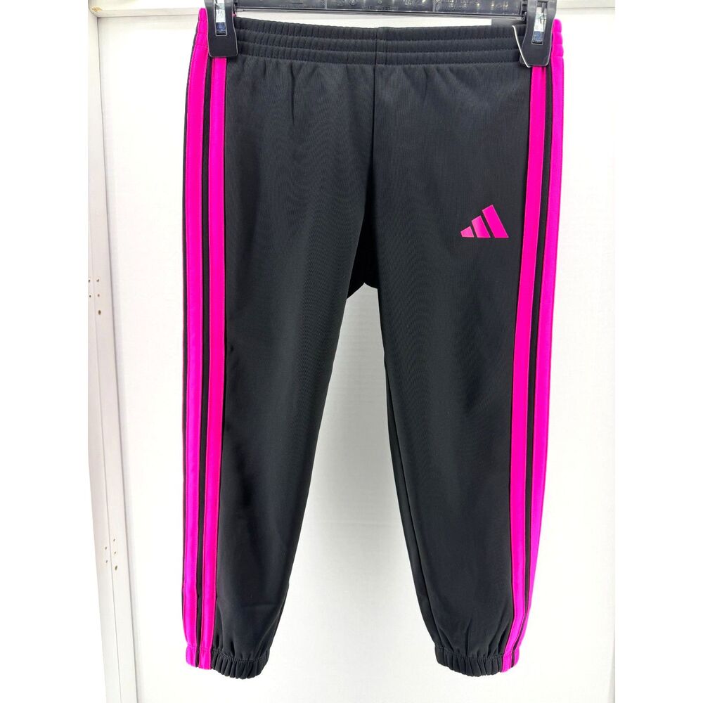 Adidas Kids' Girls Pink and Black Pant - Size: 5